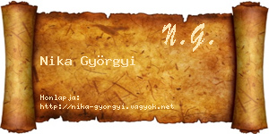 Nika Györgyi névjegykártya